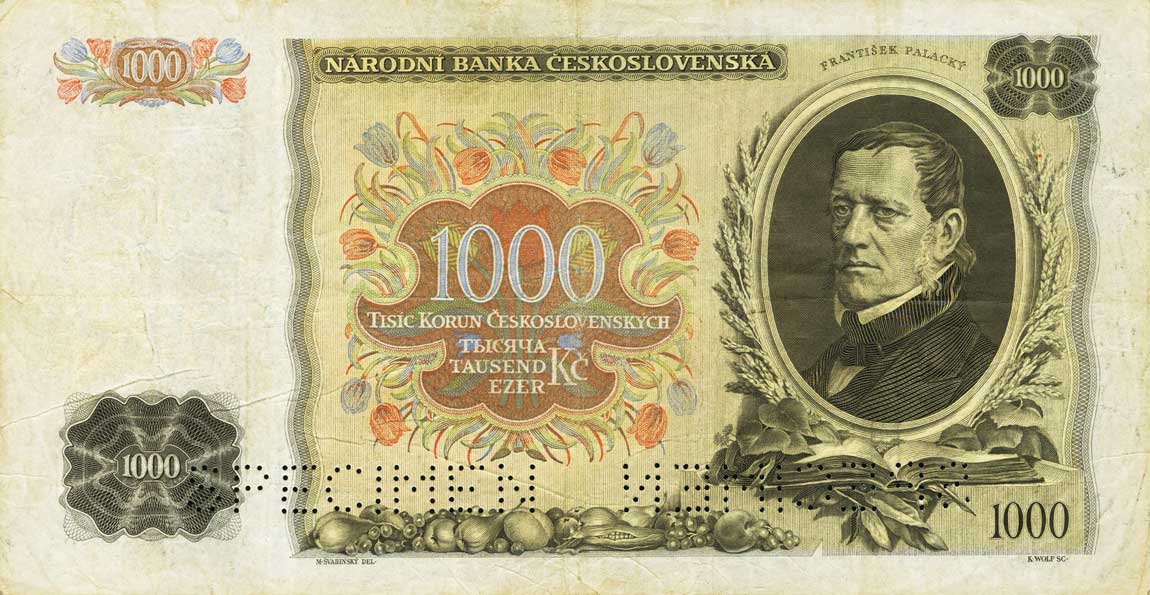 Back of Slovakia p3s: 1000 Korun from 1939