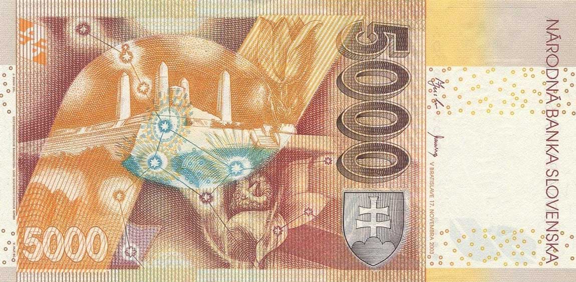 Back of Slovakia p43r: 5000 Korun from 2003