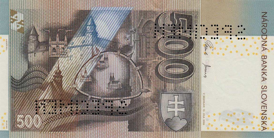 Back of Slovakia p46s: 500 Korun from 2006