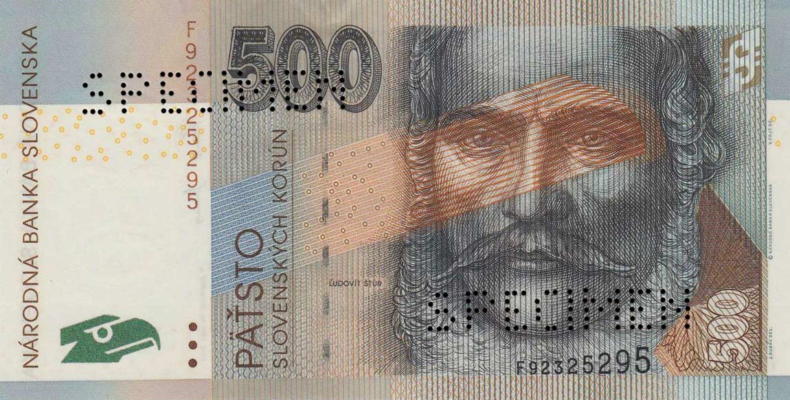 Front of Slovakia p46s: 500 Korun from 2006