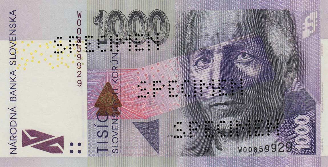 Front of Slovakia p47s: 1000 Korun from 2005