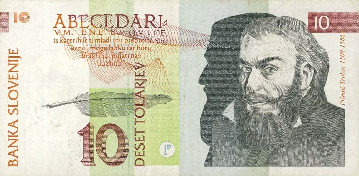 Front of Slovenia p11r: 10 Tolarjev from 1992