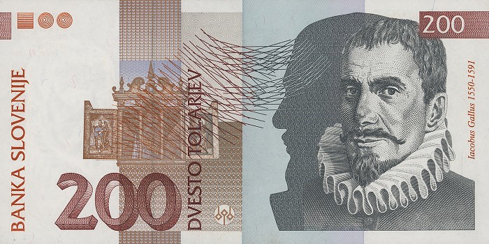 Front of Slovenia p15b: 200 Tolarjev from 1997