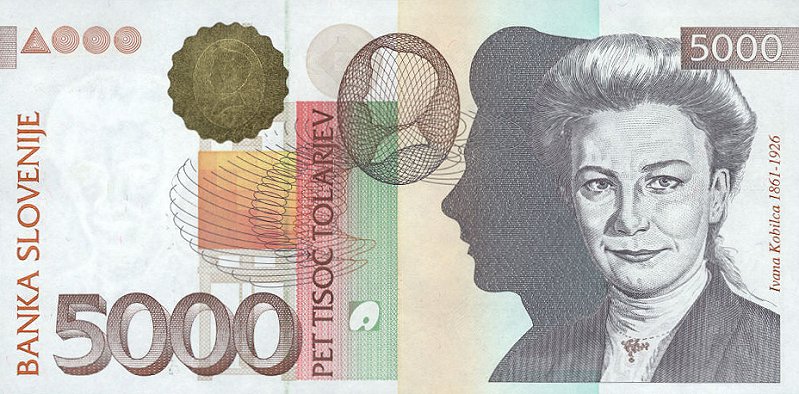 Front of Slovenia p23a: 5000 Tolarjev from 2000