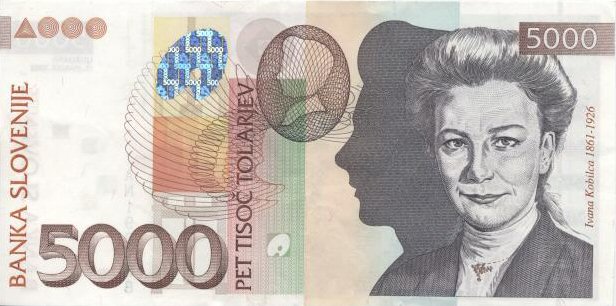 Front of Slovenia p33a: 5000 Tolarjev from 2002