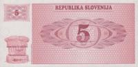 Gallery image for Slovenia p3a: 5 Tolarjev from 1990