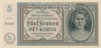 p4s from Bohemia and Moravia: 5 Korun from 1940