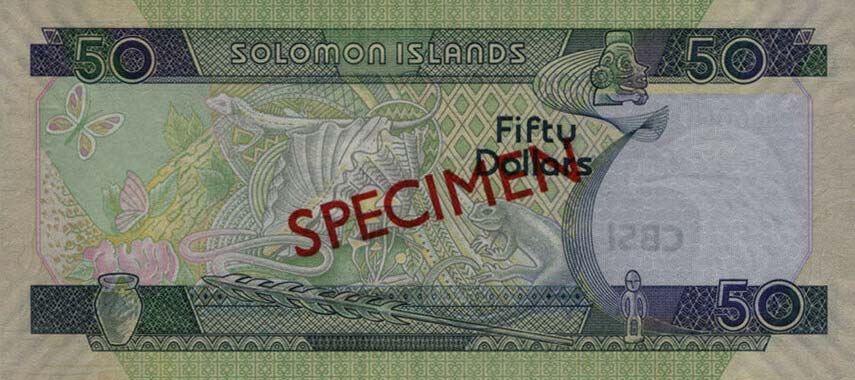 Back of Solomon Islands p29s: 50 Dollars from 2004