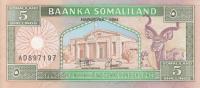 p1a from Somaliland: 5 Shillings from 1994