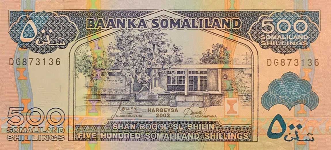 Front of Somaliland p6d: 500 Shillings from 2002