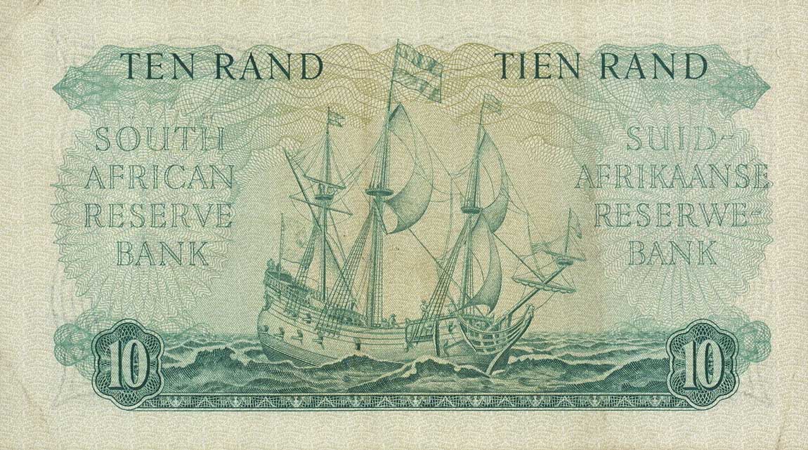 Back of South Africa p106a: 10 Rand from 1961