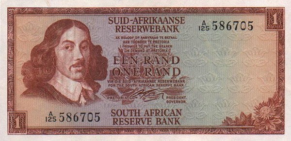 Front of South Africa p110a: 1 Rand from 1966