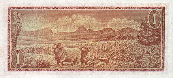 Back of South Africa p116a: 1 Rand from 1973
