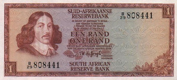 Front of South Africa p116a: 1 Rand from 1973