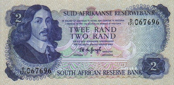 Front of South Africa p117b: 2 Rand from 1976