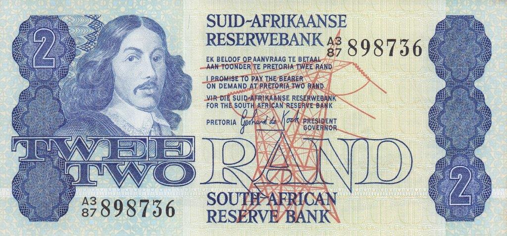 Front of South Africa p118b: 2 Rand from 1981