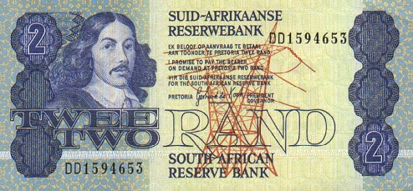 Front of South Africa p118c: 2 Rand from 1981