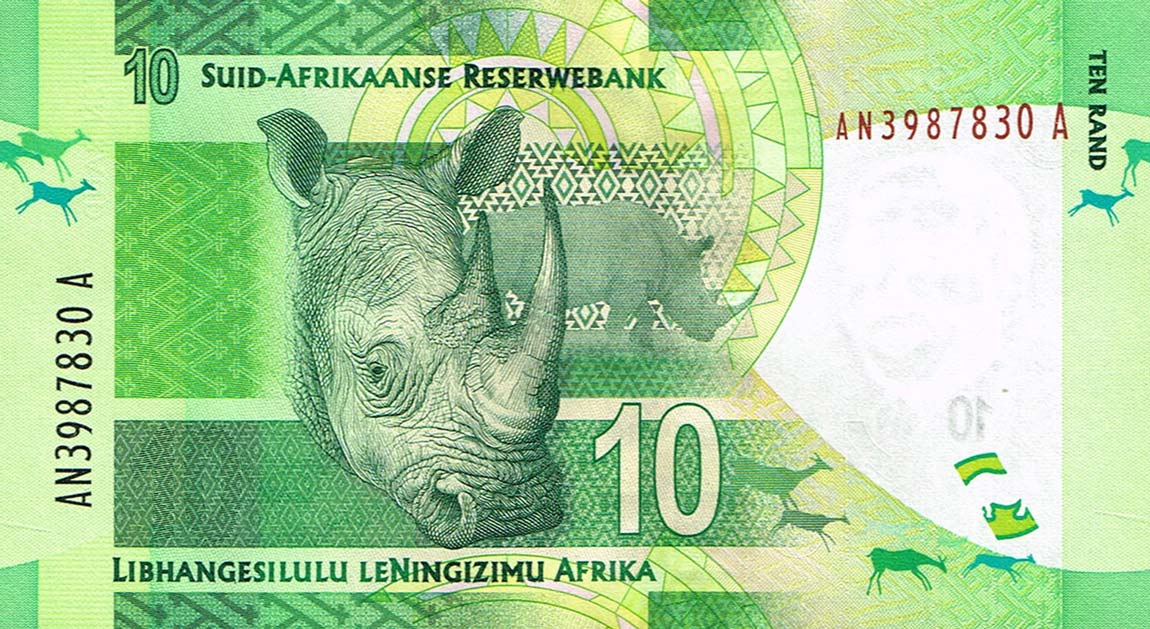 Back of South Africa p133: 10 Rand from 2012