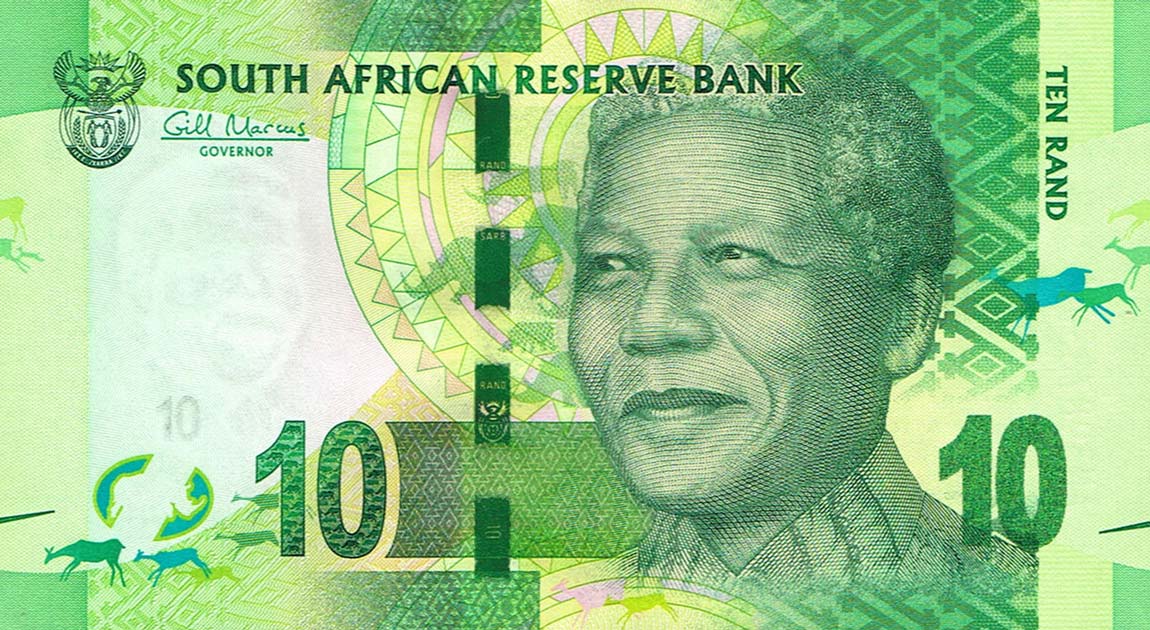 Front of South Africa p133: 10 Rand from 2012