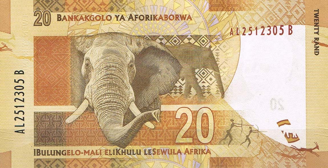 Back of South Africa p134: 20 Rand from 2012