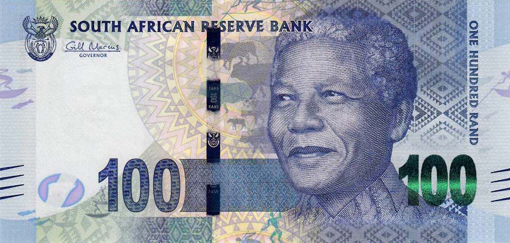 Front of South Africa p136: 100 Rand from 2012