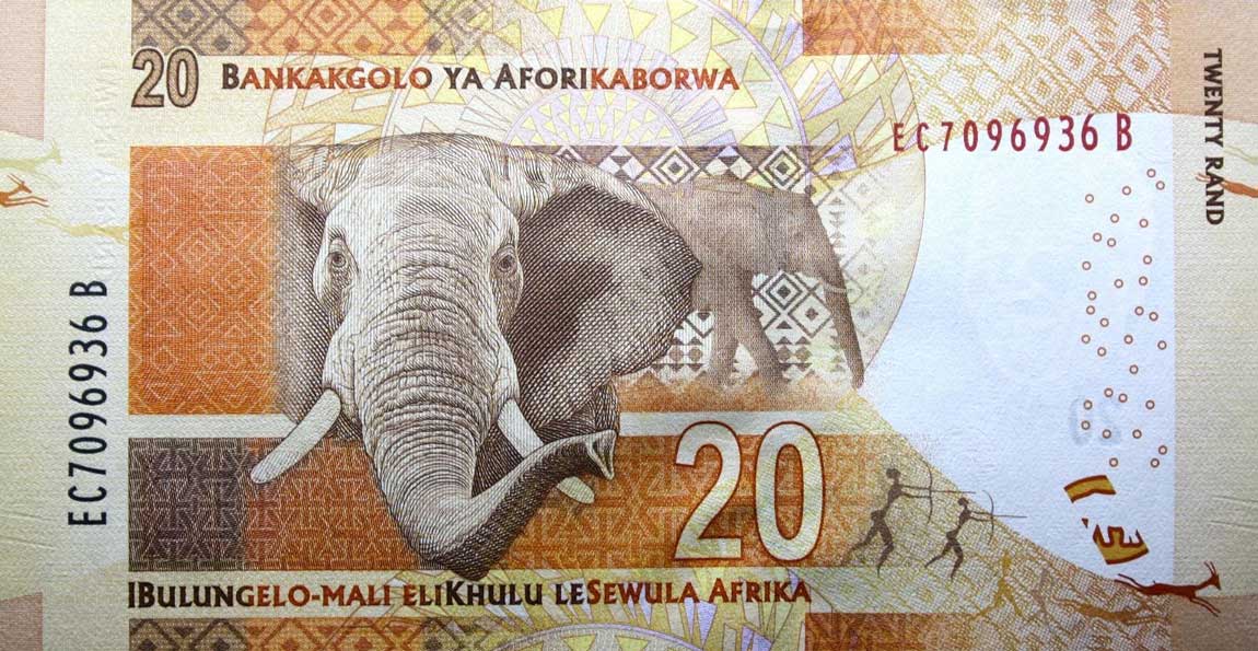 Back of South Africa p139a: 20 Rand from 2013