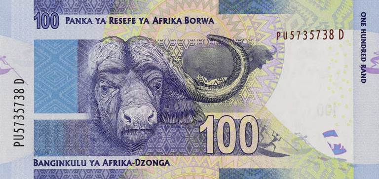 Back of South Africa p141b: 100 Rand from 2013