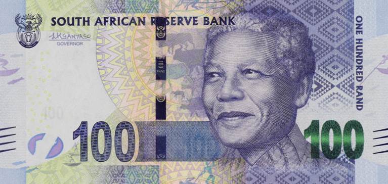 Front of South Africa p141b: 100 Rand from 2013