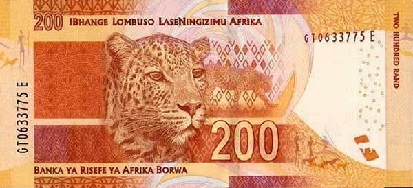 Back of South Africa p142a: 200 Rand from 2013