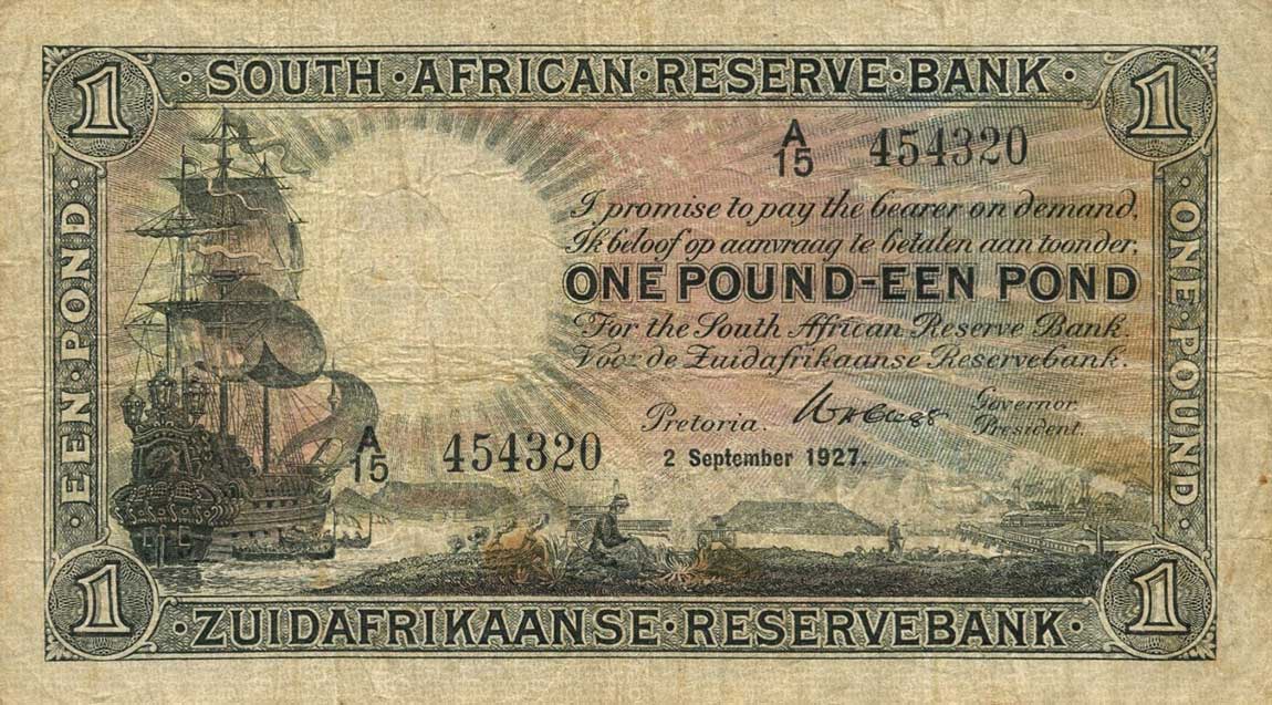 Front of South Africa p80: 1 Pound from 1925