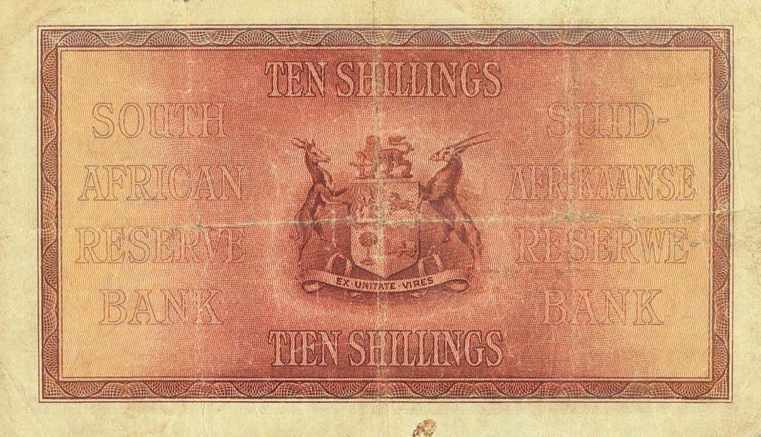 Back of South Africa p82b: 10 Shillings from 1931