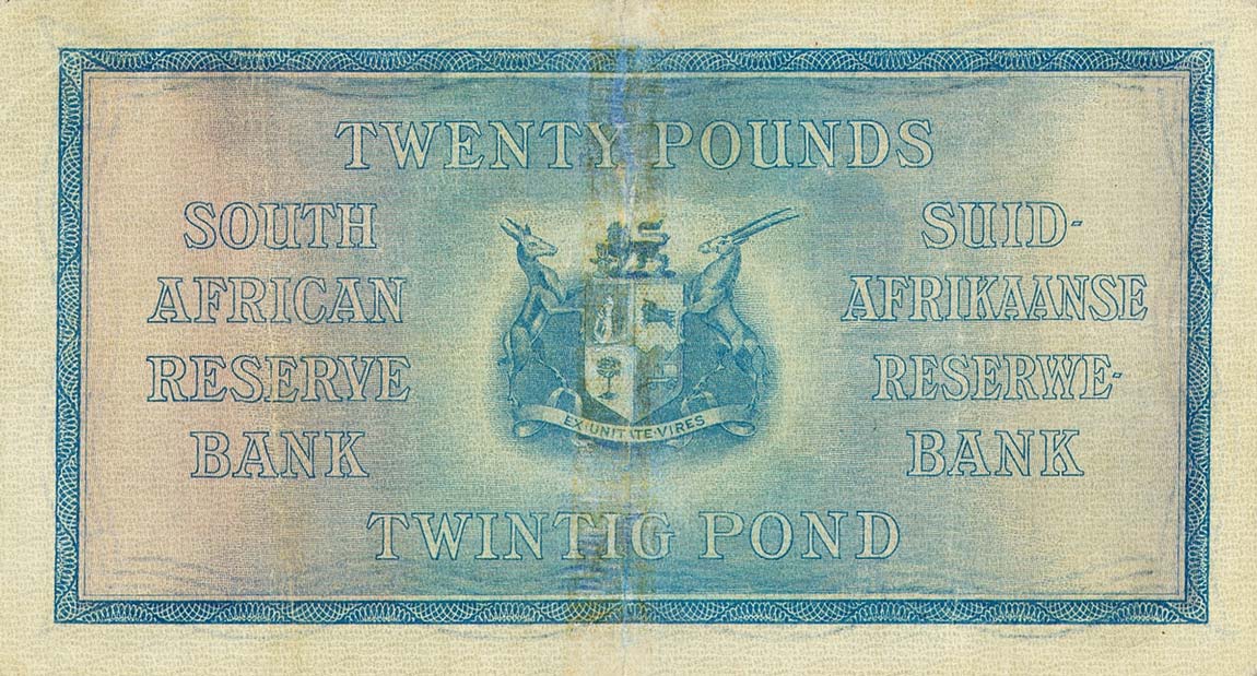 Back of South Africa p88a: 20 Pounds from 1928