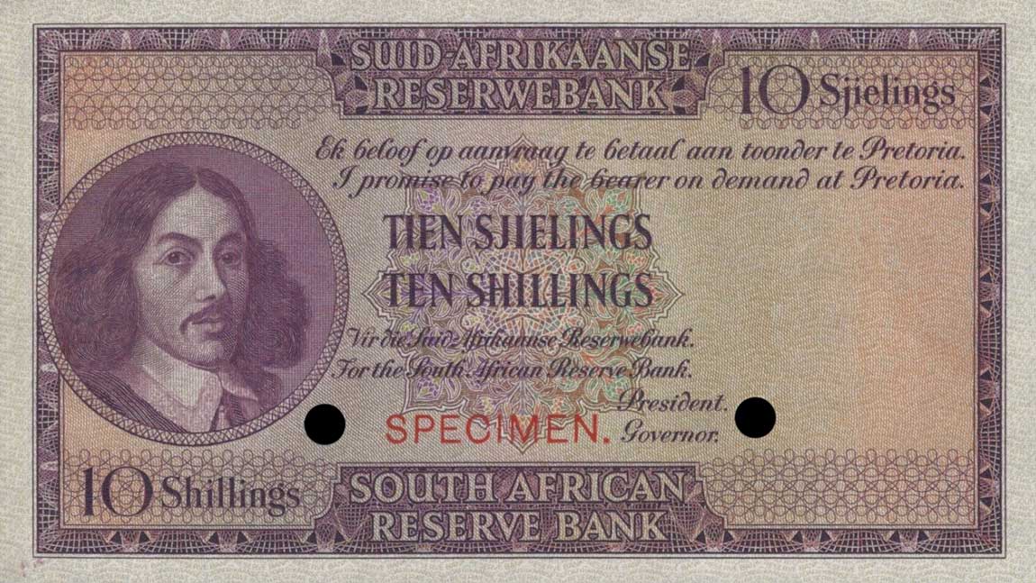 Front of South Africa p91ct: 10 Shillings from 1948