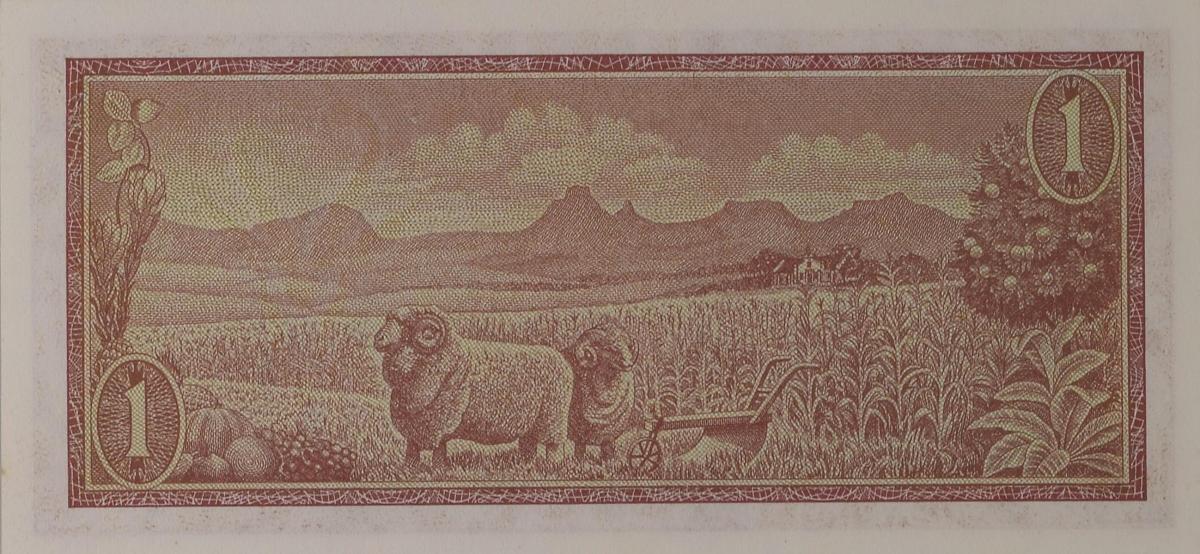 Back of South Africa p110b: 1 Rand from 1967