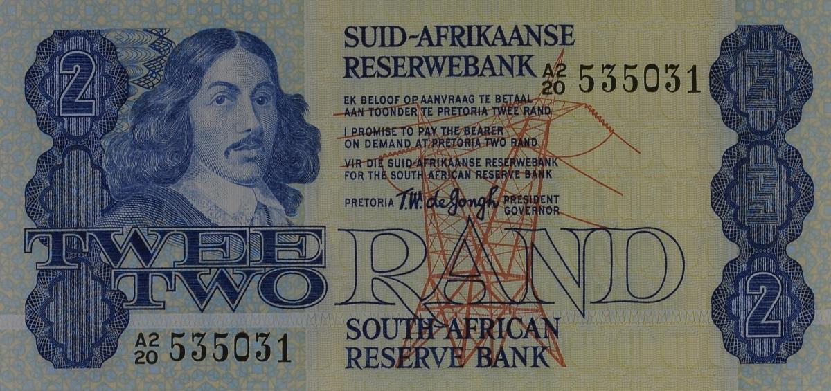 Front of South Africa p118a: 2 Rand from 1978