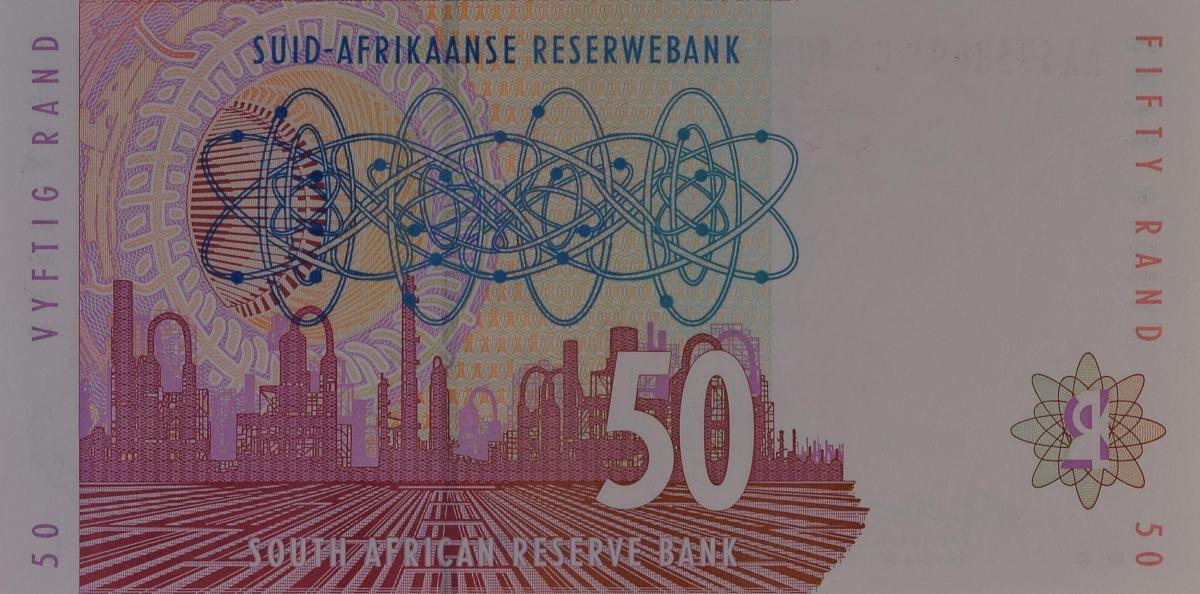 Back of South Africa p125a: 50 Rand from 1992