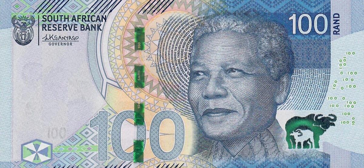 Front of South Africa p151: 100 Rand from 2023