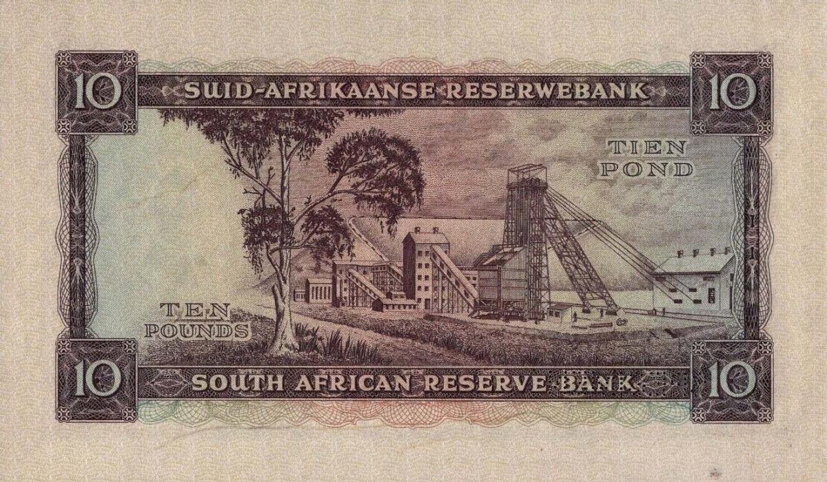 Back of South Africa p99s: 10 Pounds from 1952