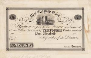 pS242r from South Africa: 10 Pounds from 1871 pS242r from South Africa: 10 Pounds from 1871