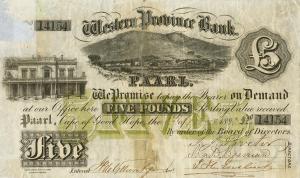 pS296 from South Africa: 5 Pounds from 1880 pS296 from South Africa: 5 Pounds from 1880