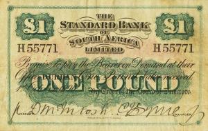 pS412 from South Africa: 1 Pound from 1896 pS412 from South Africa: 1 Pound from 1896