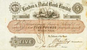pS453s from South Africa: 5 Pounds from 1864 pS453s from South Africa: 5 Pounds from 1864