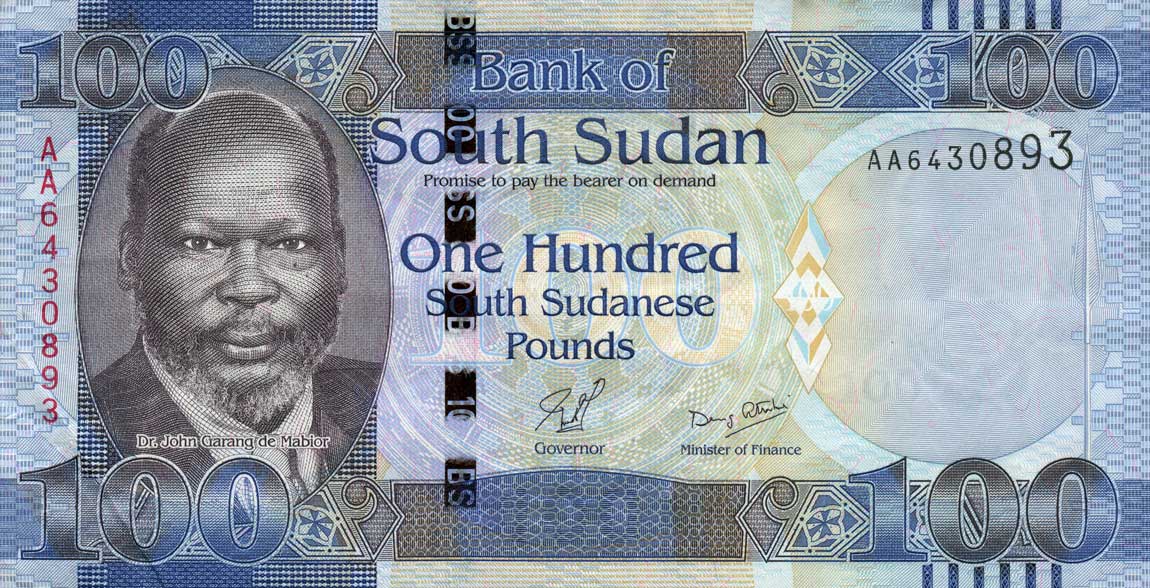 Front of South Sudan p10: 100 Pounds from 2011