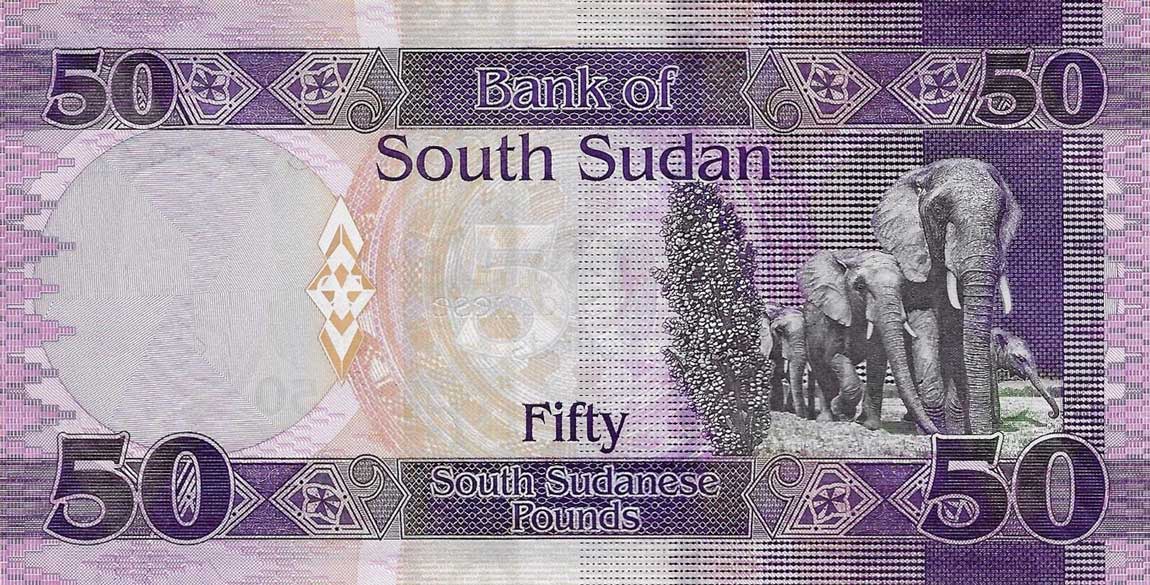 Back of South Sudan p14c: 50 Pounds from 2017