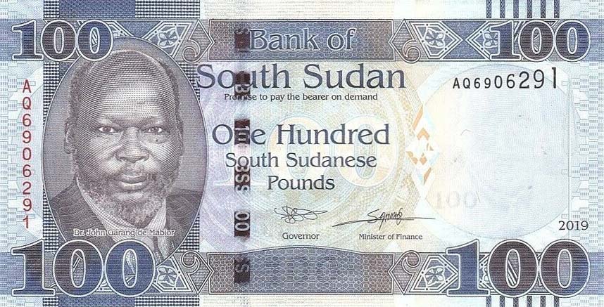 Front of South Sudan p15d: 100 Pounds from 2019