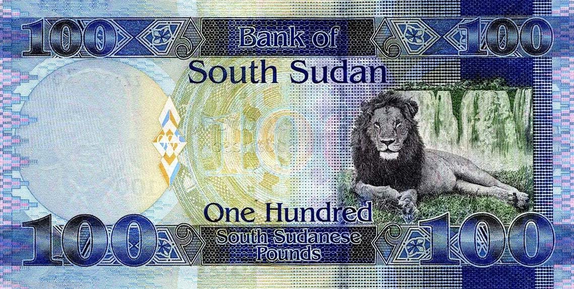 Back of South Sudan p10r: 100 Pounds from 2011