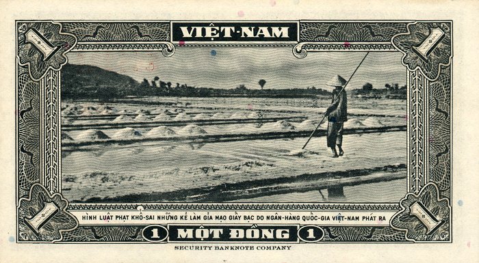 Back of Vietnam, South p11a: 1 Dong from 1955