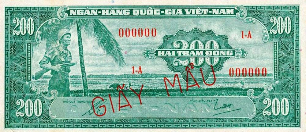 Front of Vietnam, South p14As1: 200 Dong from 1955