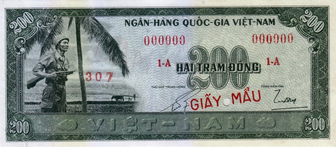Front of Vietnam, South p14s: 200 Dong from 1955