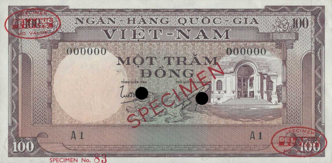 Front of Vietnam, South p18s1: 100 Dong from 1966
